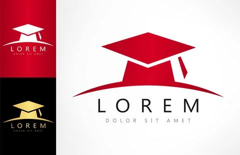 Graduation hat logo education vector Stock Illustration