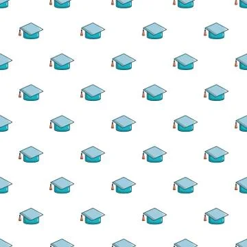 Graduation hat pattern seamless Stock Illustration