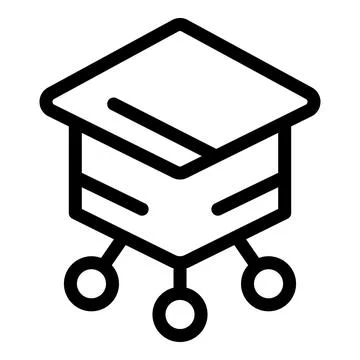 Graduation hat sharing knowledge education icon Stock Illustration