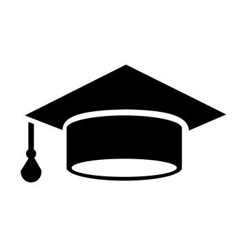 Graduation hat silhouette. Editable flat icon design in EPS10 format Stockillustratie