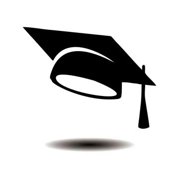 Graduation hat silhouette. Editable flat icon design in EPS10 format. 库存插图
