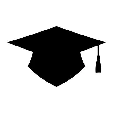 Graduation hat vector icon on white background Stock Illustration