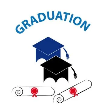 Graduation hat on white background Stock Illustration