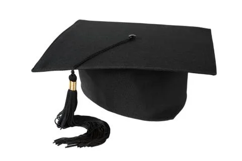 Graduation hat on white background Stock Photos