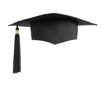 Graduation hat on white background Stock Photos