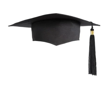Graduation hat on white background Stock-Fotos
