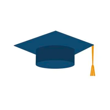 Graduation hat on white background. Vector illustration in trendy flat style Stock Illustration