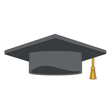 Graduation hat on white, stock vector illustration Stock Illustration