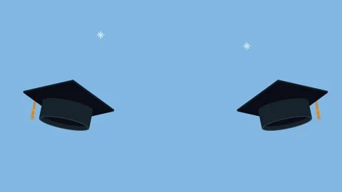 Graduation hats accessories pattern animation Stock Footage 171273324