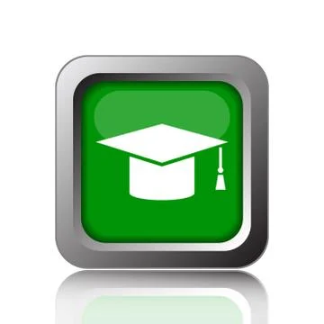 Graduation icon. Internet button on black background.. Stock Illustration