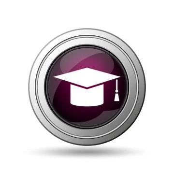 Graduation icon. internet button on white background.. Stock Illustration