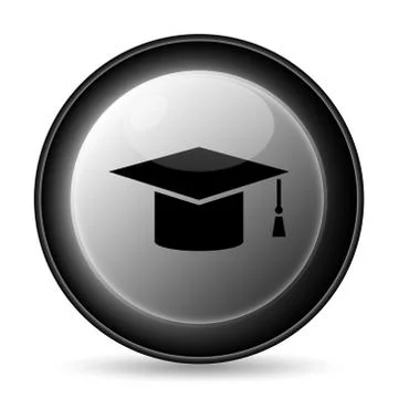Graduation icon. Internet button on white background.. Stock Illustration