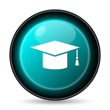 Graduation icon. Internet button on white background.. Stock Illustration