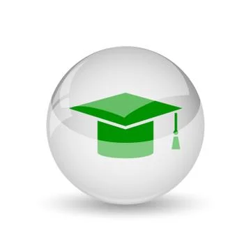 Graduation icon. Internet button on white background.. Stock Illustration