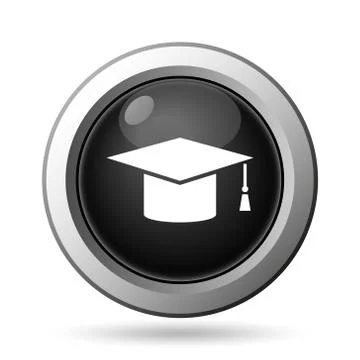 Graduation icon. Internet button on white background.. Stock Illustration