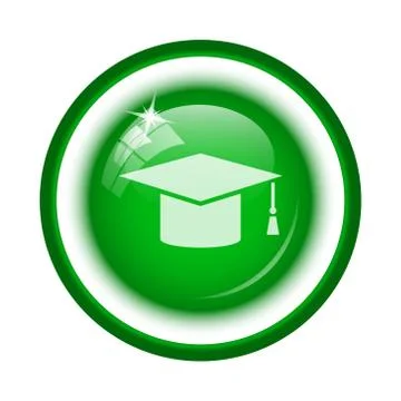 Graduation icon. Internet button on white background.. Stock Illustration
