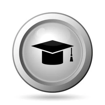 Graduation icon. Internet button on white background.. Stock Illustration