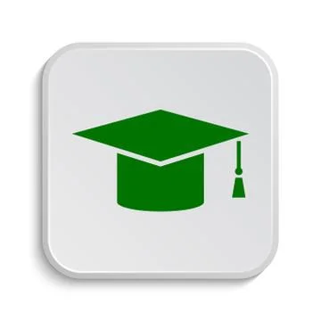 Graduation icon. Internet button on white background.. Stock Illustration