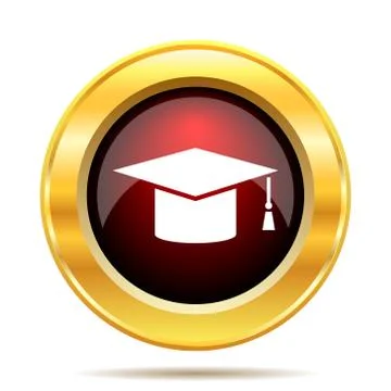 Graduation icon. Internet button on white background.. Stock Illustration