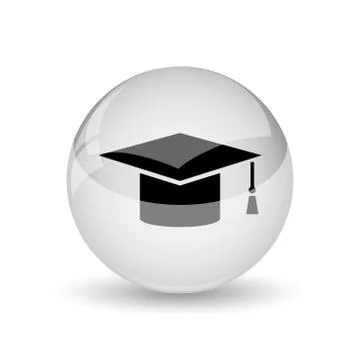 Graduation icon. Internet button on white background. Stock Illustration