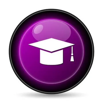 Graduation icon. Internet button on white background.. Stock Illustration