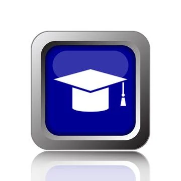 Graduation icon. Internet button on white background.. Stock Illustration