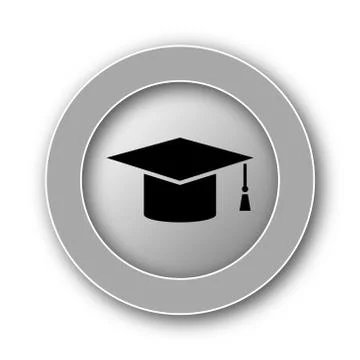 Graduation icon. Internet button on white background.. Stock Illustration