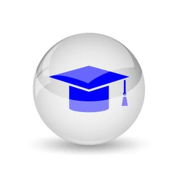 Graduation icon. Internet button on white background.. Stock Illustration