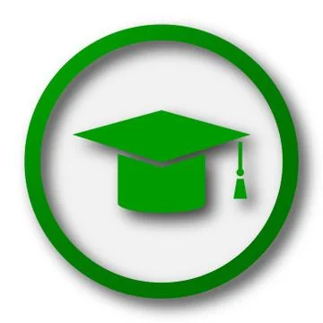 Graduation icon. Internet button on white background.. Stock Illustration