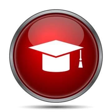 Graduation icon. Internet button on white background.. Stock Illustration