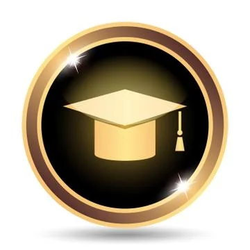 Graduation icon. Internet button on white background.. Stock Illustration