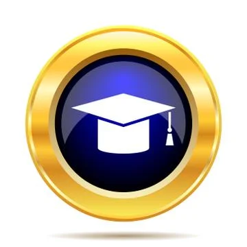 Graduation icon. Internet button on white background.. Stock Illustration