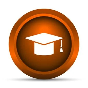 Graduation icon. Internet button on white background.. Stockillustratie