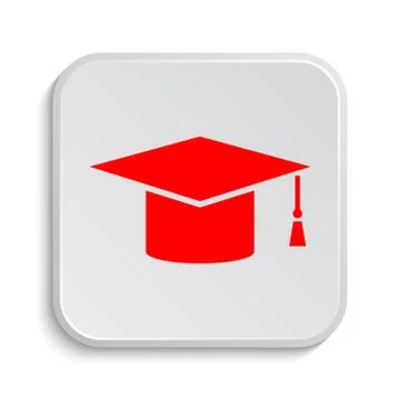 Graduation icon. Internet button on white background.. Stock Illustration