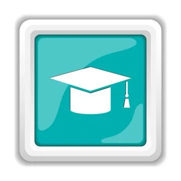 Graduation icon. Internet button on white background.. Stock Illustration