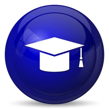 Graduation icon. Internet button on white background.. Stock Illustration