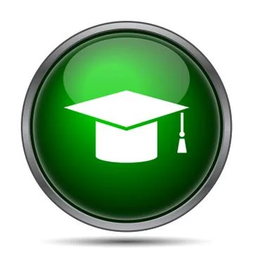 Graduation icon. Internet button on white background.. Stock Illustration