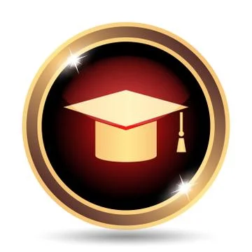 Graduation icon. Internet button on white background.. Stock Illustration
