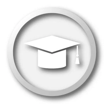 Graduation icon. Internet button on white background.. Stock Illustration