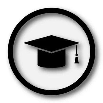 Graduation icon. Internet button on white background.. Stock Illustration