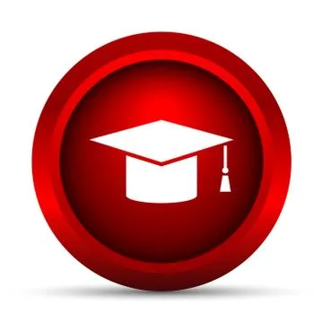 Graduation icon. Internet button on white background.. Stock Illustration