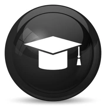 Graduation icon. Internet button on white background.. Stock Illustration