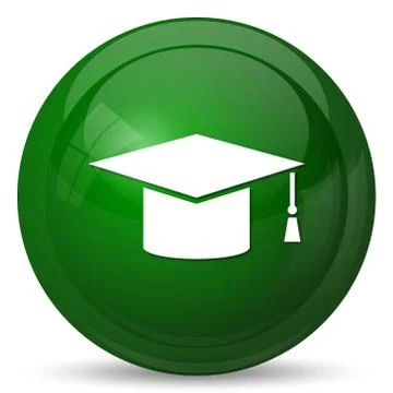 Graduation icon. Internet button on white background.. Stock Illustration