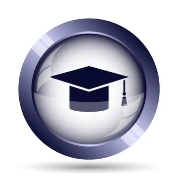 Graduation icon. Internet button on white background.. Stockillustratie