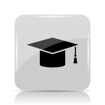 Graduation icon. Internet button on white background.. Stock Illustration