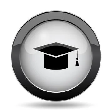Graduation icon. Internet button on white background.. Stock Illustration