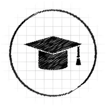 Graduation icon. Internet button on white background.. Stock Illustration