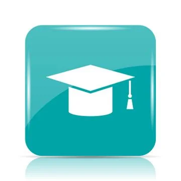 Graduation icon. Internet button on white background.. Stock Illustration