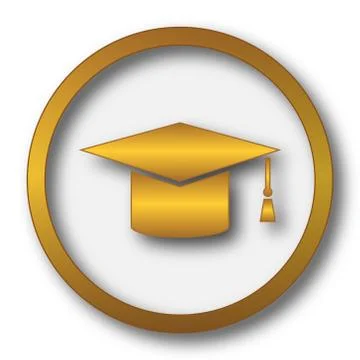 Graduation icon. Internet button on white background.. Stock Illustration