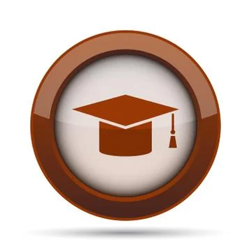 Graduation icon. Internet button on white background. . Stock Illustration